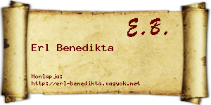 Erl Benedikta névjegykártya